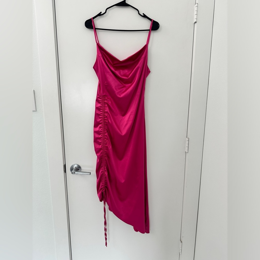 Hot pink fitted dress